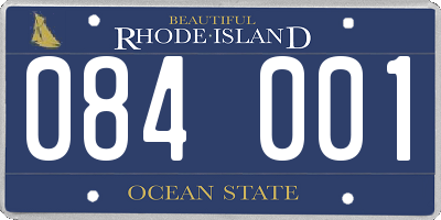 RI license plate 084001