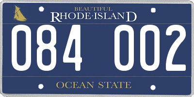 RI license plate 084002