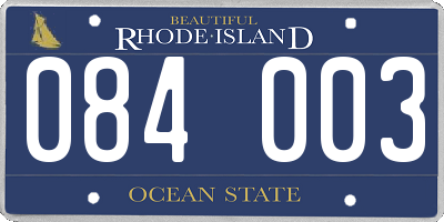 RI license plate 084003