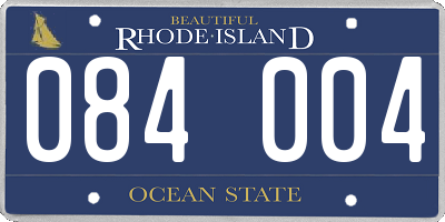 RI license plate 084004