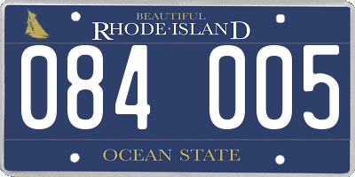 RI license plate 084005