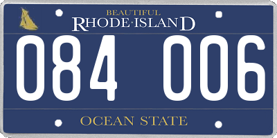 RI license plate 084006