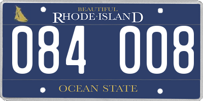 RI license plate 084008