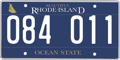 RI license plate 084011