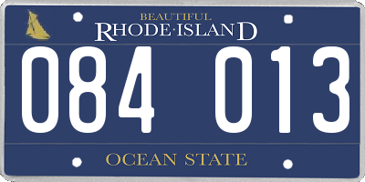 RI license plate 084013