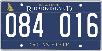 RI license plate 084016