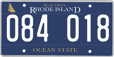 RI license plate 084018