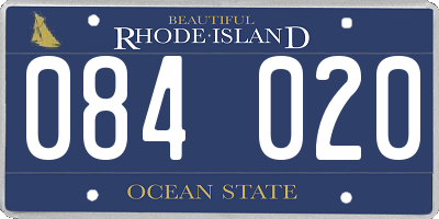 RI license plate 084020