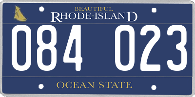 RI license plate 084023