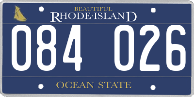 RI license plate 084026