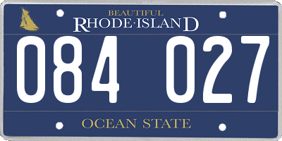 RI license plate 084027