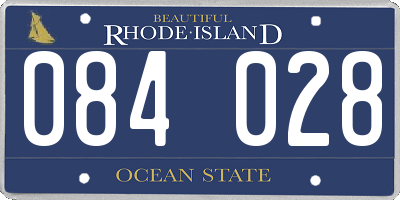 RI license plate 084028