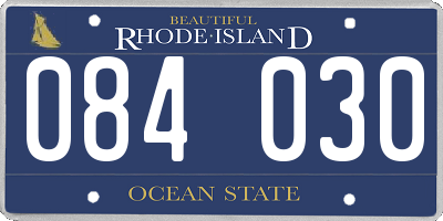 RI license plate 084030