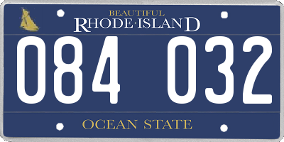 RI license plate 084032