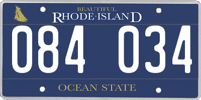 RI license plate 084034