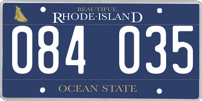 RI license plate 084035