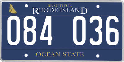 RI license plate 084036