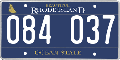 RI license plate 084037