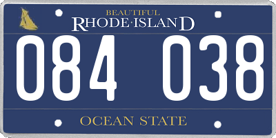 RI license plate 084038