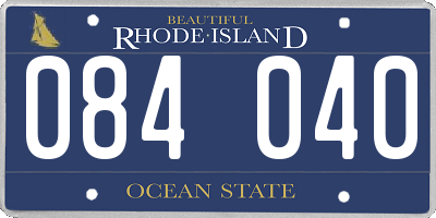 RI license plate 084040