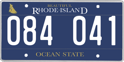 RI license plate 084041