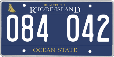 RI license plate 084042