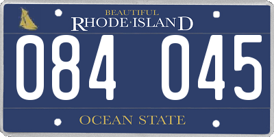 RI license plate 084045