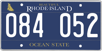 RI license plate 084052