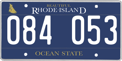 RI license plate 084053