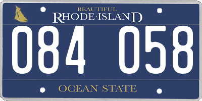 RI license plate 084058