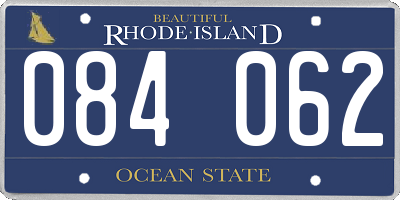 RI license plate 084062