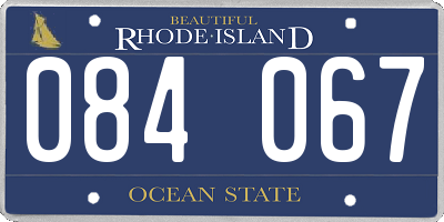 RI license plate 084067
