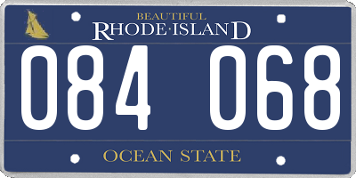 RI license plate 084068