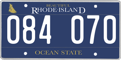 RI license plate 084070