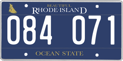 RI license plate 084071