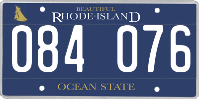 RI license plate 084076