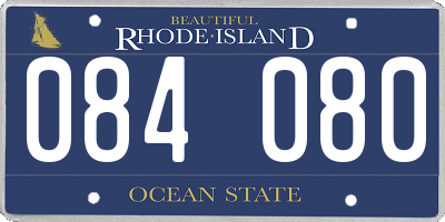RI license plate 084080