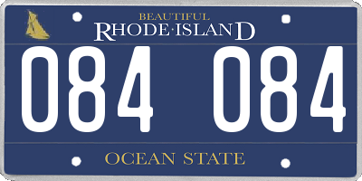 RI license plate 084084