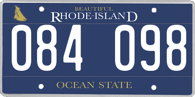 RI license plate 084098