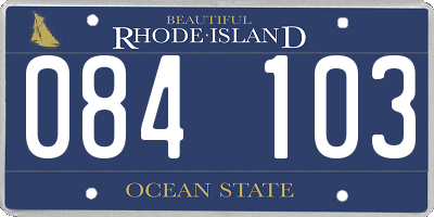 RI license plate 084103