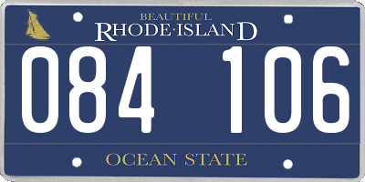 RI license plate 084106