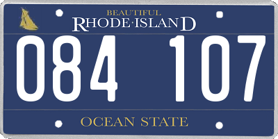 RI license plate 084107