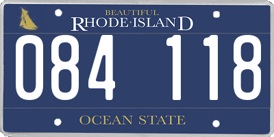 RI license plate 084118