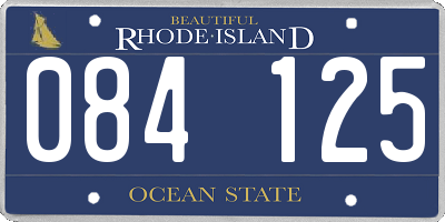 RI license plate 084125