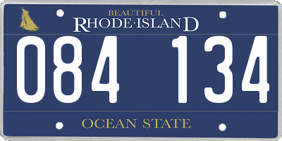 RI license plate 084134