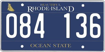 RI license plate 084136
