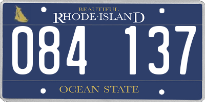 RI license plate 084137