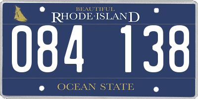 RI license plate 084138