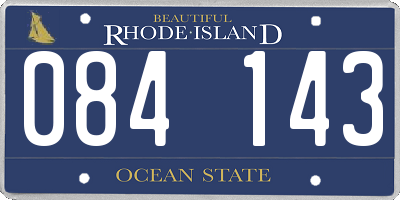 RI license plate 084143