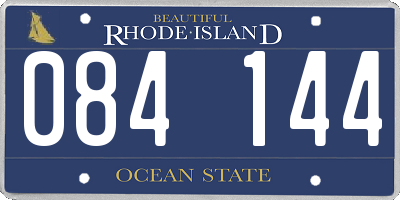 RI license plate 084144
